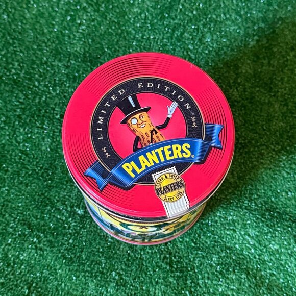 Planters Limited Edition Christmas 1998 Vintage Rare Tin Can Storage with Lid - Picture 3 of 10